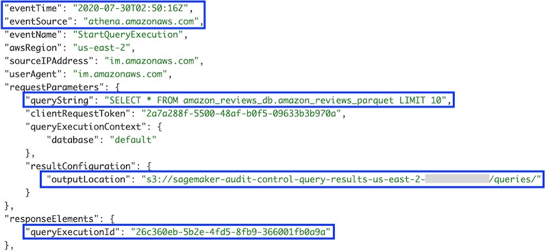 Output location. The query output is stored in CSV format in this Amazon S3 location. Files for each query are named using the query ID.