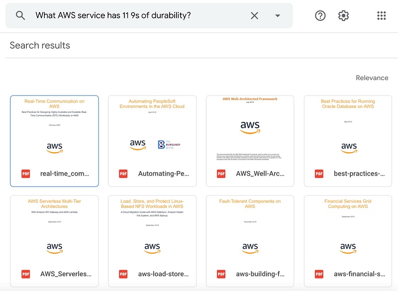 Hyperedge- , PCB Design, Hardware Design, Electronics Design, The first query I test is “What AWS service has 11 9s of durability?” The following screenshot shows the Google Drive output.