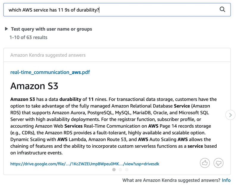 Hyperedge- , PCB Design, Hardware Design, Electronics Design, The following screenshot shows the query results in Amazon Kendra.
