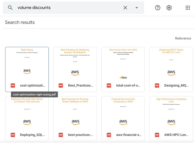 Hyperedge- , PCB Design, Hardware Design, Electronics Design, Instead of natural language search, let's try the keyword search “volume discounts.” The following screenshot shows the Google Drive response.