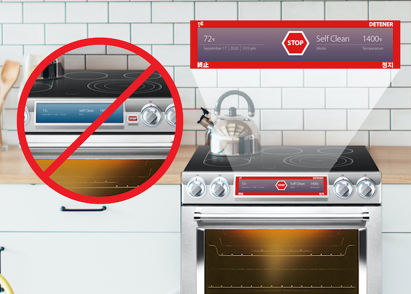 Hyperedge- , PCB Design, Hardware Design, Electronics Design, By putting the emergency stop function on the touchscreen, the appliance manufacturer can allow the user to select the language they are most comfortable with for the stop function.