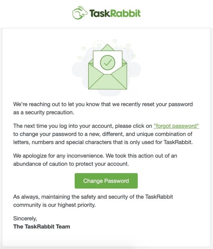 TaskRabbit is resetting customer passwords after finding ‘suspicious activity’ on its network