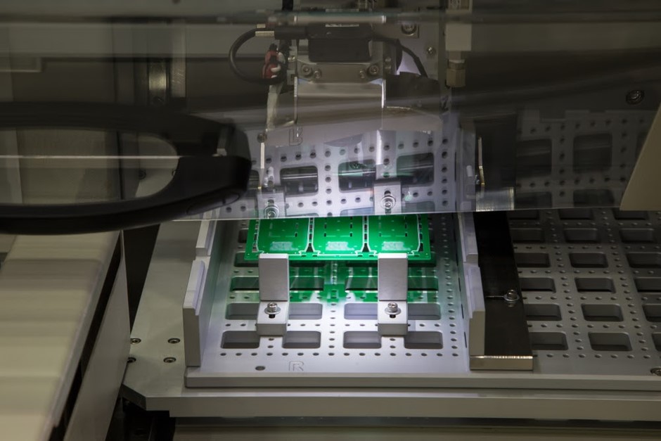PCB panel in the in-line PCB router
