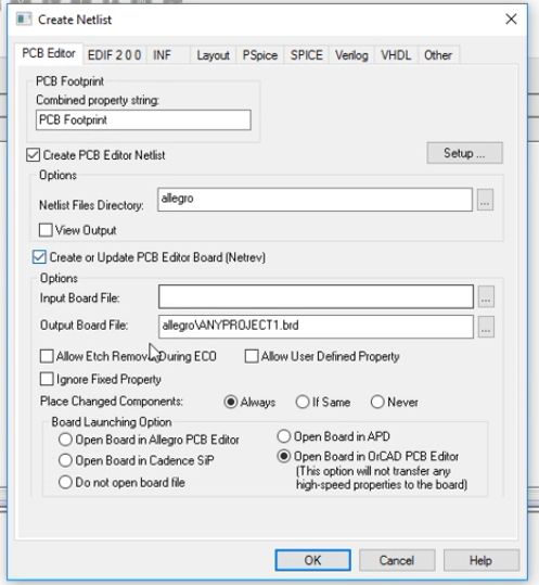 How to setup PCB Editor to generate Netlist in Allegro
