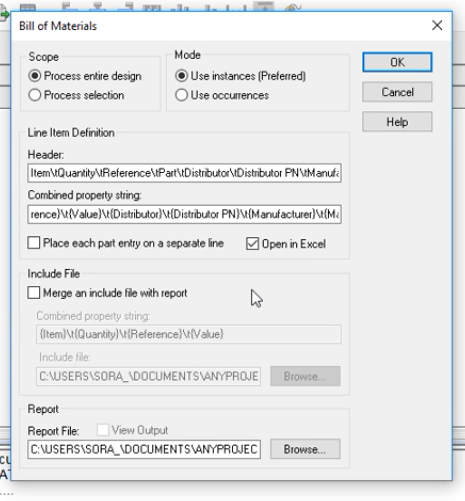 Exporting BOM in Allegro