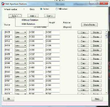 Configuring aperture settings in Allegro
