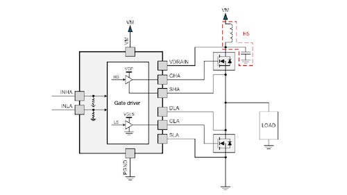 Hyperedge- , PCB Design, Hardware Design, Electronics Design, Driver circuit with parasitics in the high-side path (HS)