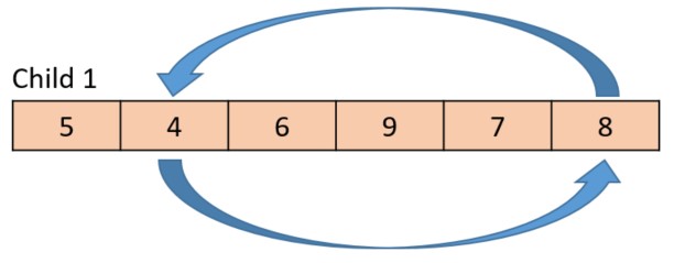 Hyperedge- , PCB Design, Hardware Design, Electronics Design, Because the current gene value in the child is 4, the 4 and 8 are swapped within the child.