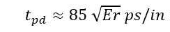 propagation delay in a stripline