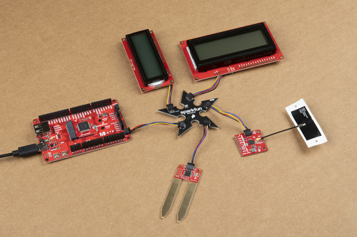 Hyperedge- , PCB Design, Hardware Design, Electronics Design, Qwiic Cable Connected to Boards Each with One Qwiic Connector