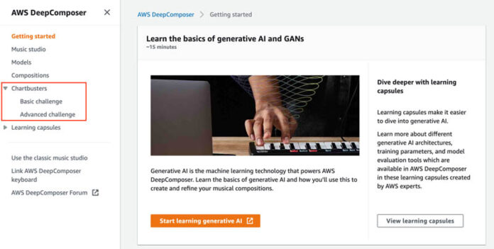 Announcing the AWS DeepComposer Chartbusters challenges 2021 season launch