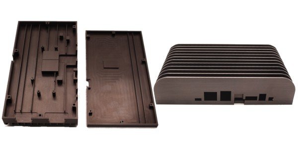 The internal (left) and top (right) views of SAM Car’s heat sink plus chassis design