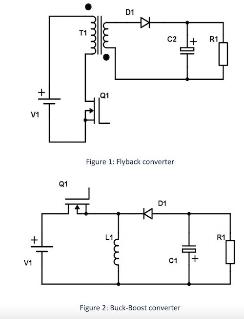 Hyperedge- , PCB Design, Hardware Design, Electronics Design, Examples of a flyback converter and a buck-booster converter circuits.