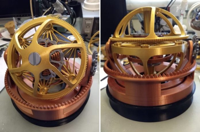 This 3D-printed tourbillon was modeled after Jacob & Co’s Twin Turbo Furious watch