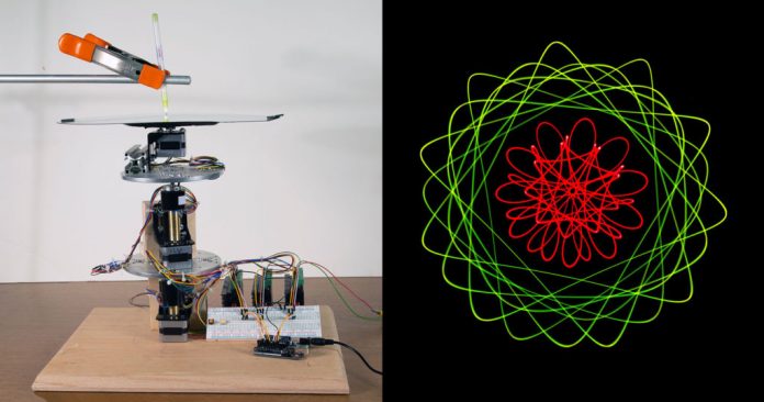 This light painting machine puts a new spin on the old geometric chuck