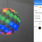 This lamp consists of 122 LED-lit domes on a sphere, controllable over Bluetooth