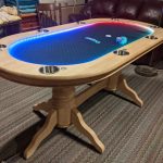 Old dining table converted into the ultimate poker table using Arduino and LEDs