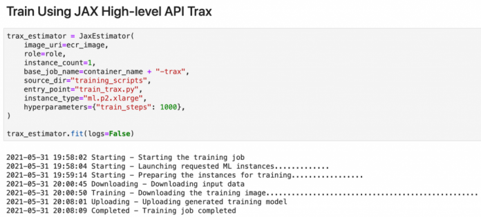 Train and deploy deep learning models using JAX with Amazon SageMaker