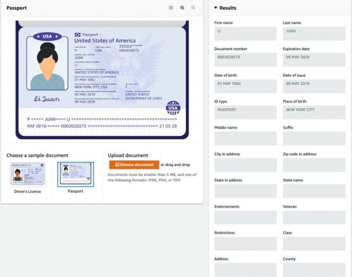 Announcing support for extracting data from identity documents using Amazon Textract