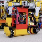 James Bruton’s strange bicycle robot self-balances with an omni wheel