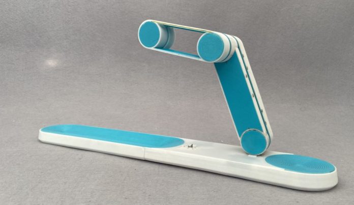 This insane kinetic clock robot flips itself into position