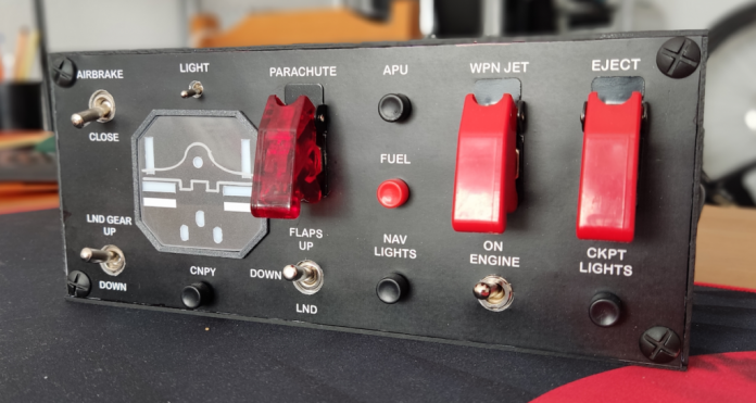 This realistic control panel takes the flight simulator experience to new heights