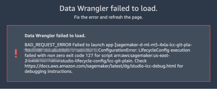 Use Amazon SageMaker Data Wrangler in Amazon SageMaker Studio with a default lifecycle configuration