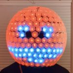 Huge LED globe becomes Halloween helmet