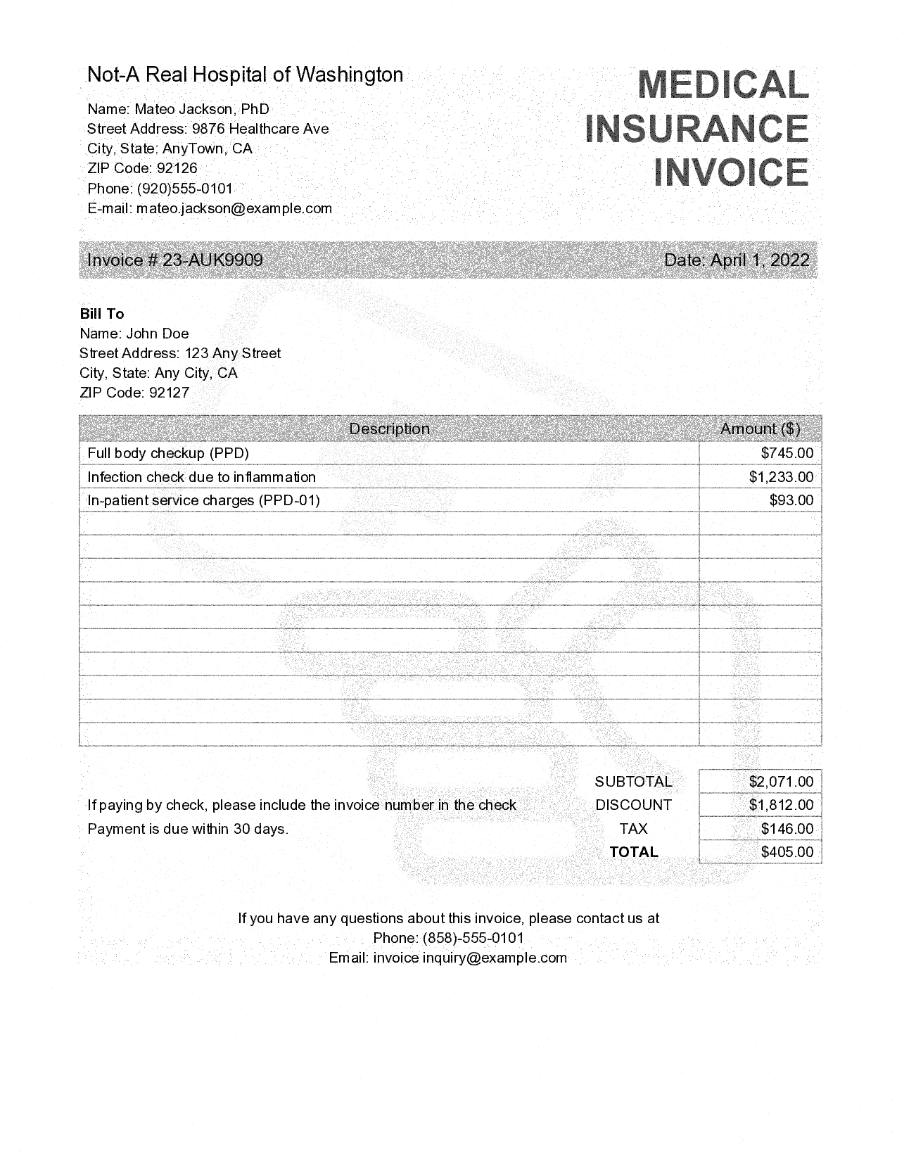 Hyperedge- , PCB Design, Hardware Design, Electronics Design, A sample of insurance invoice