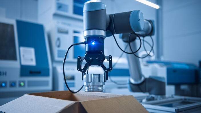 Hyperedge- , PCB Design, Hardware Design, Electronics Design, Gripper holding a metallic part with a collaborative robot