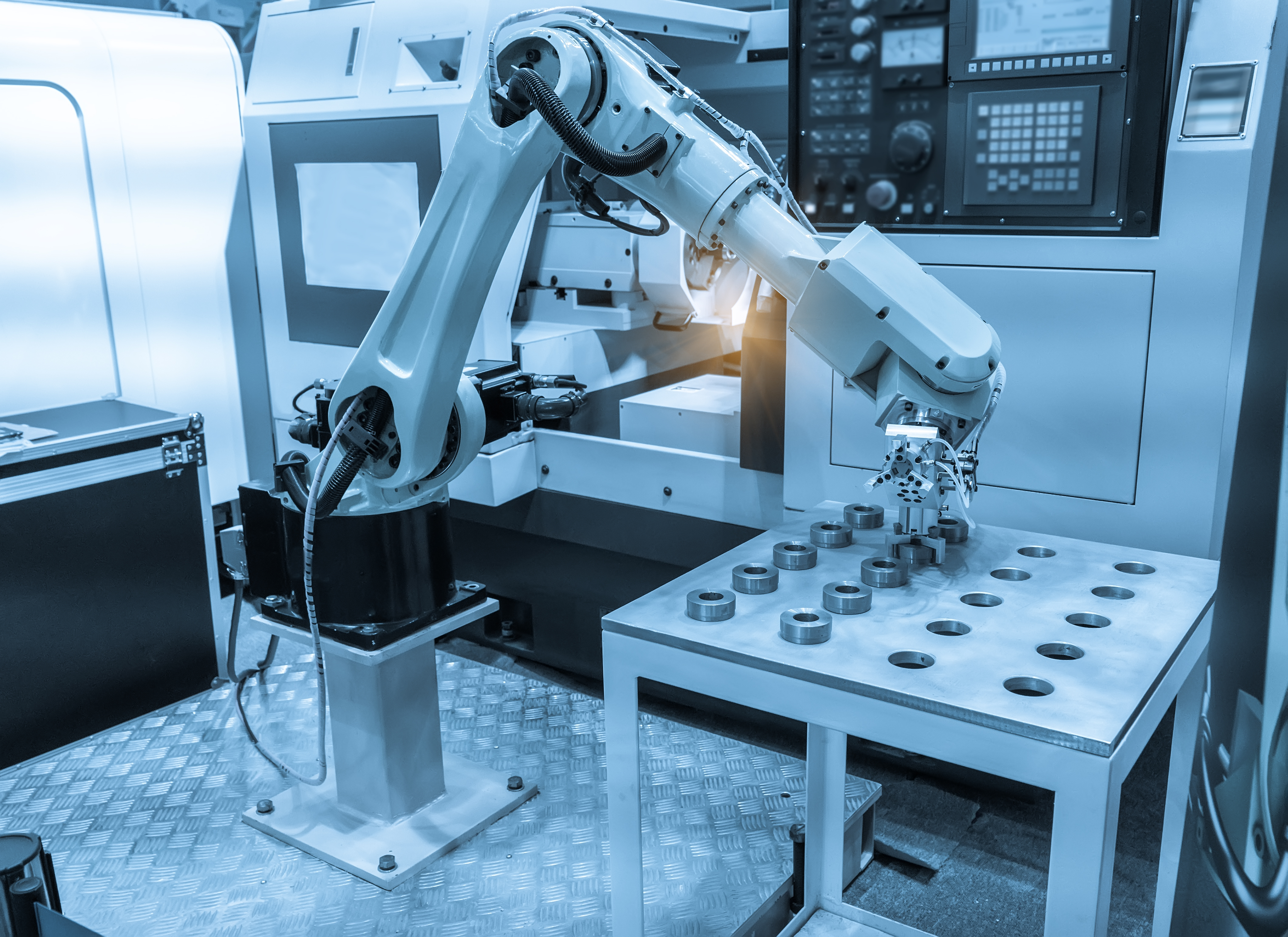 Hyperedge- , PCB Design, Hardware Design, Electronics Design, Industrial robot performing a machine tending application