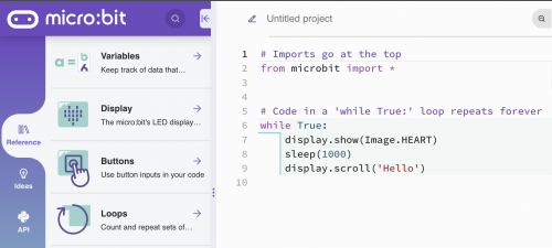 micro:bit screenshot
