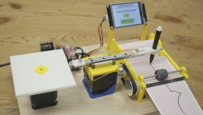 Nifty cam-following plotter can draw many shapes