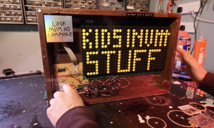 This flip-dot display acts like an Etch A Sketch