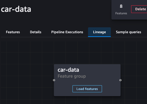 Hyperedge- , PCB Design, Hardware Design, Electronics Design, Image of Sagemaker UI of the feature group of car data