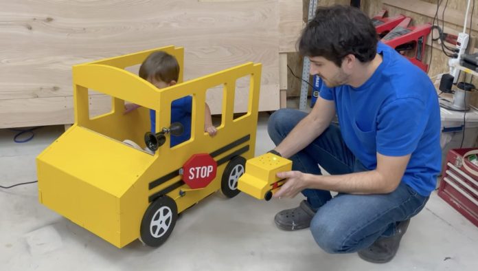 Building a school bus ride to buy a toddler’s love