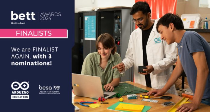 Arduino Education is a three-time Bett Awards finalist for 2024