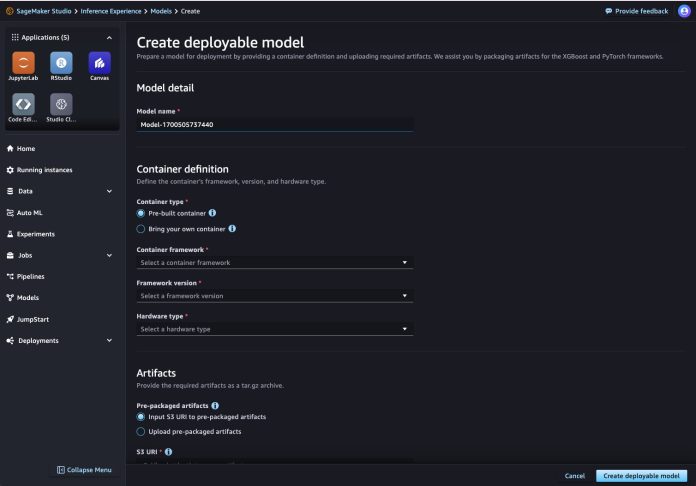Package and deploy classical ML and LLMs easily with Amazon SageMaker, part 2: Interactive User Experiences in SageMaker Studio