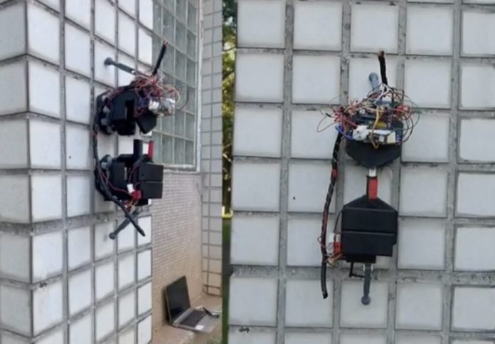 GLEWBOT scales buildings like a gecko to inspect wall tiles