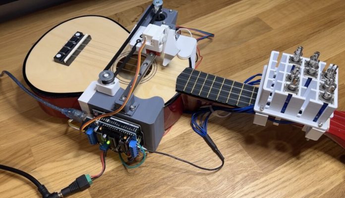 An Arduino-powered robotic ukulele that plays itself