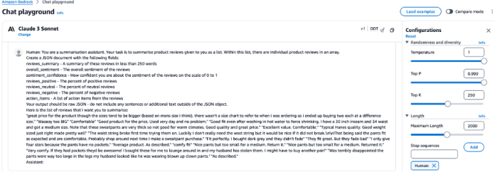 Analyze customer reviews using Amazon Bedrock