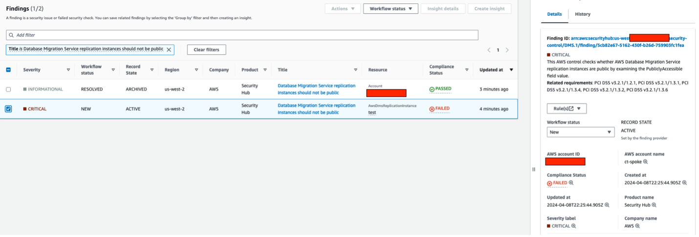 Figure 2 : AWS Security Hub Finding title
