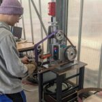 This belt grinder uses an Arduino Opta micro PLC