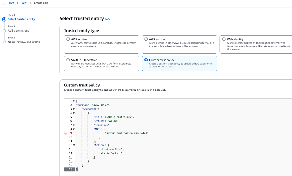 IAM role setup for Q index trusted entity