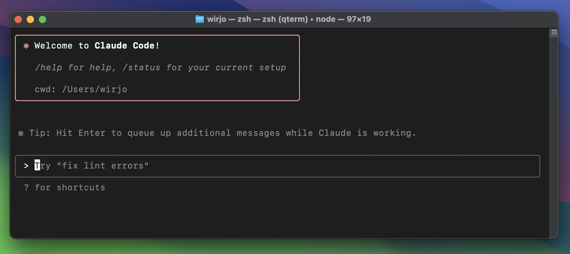 Terminal - Welcome to Claude Code