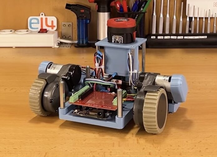 This platypus-shaped robot is built from vacuum cleaner parts
