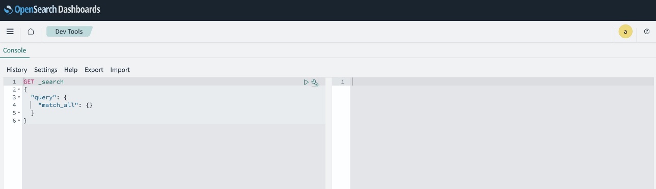 Amazon OpenSearch Dashboard