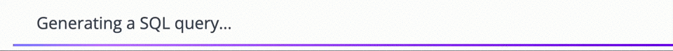 Animated gif showing a realtime status indicator element to update the user of what the LLM is doing