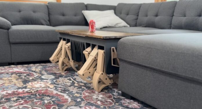 Concept Bytes’ coffee table tracks people and walks itself across a room when called
