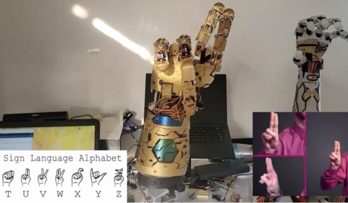 A robotic hand with the dexterity to sign the whole ASL alphabet